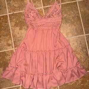 SHEIN Pink Lace Detail Chemise